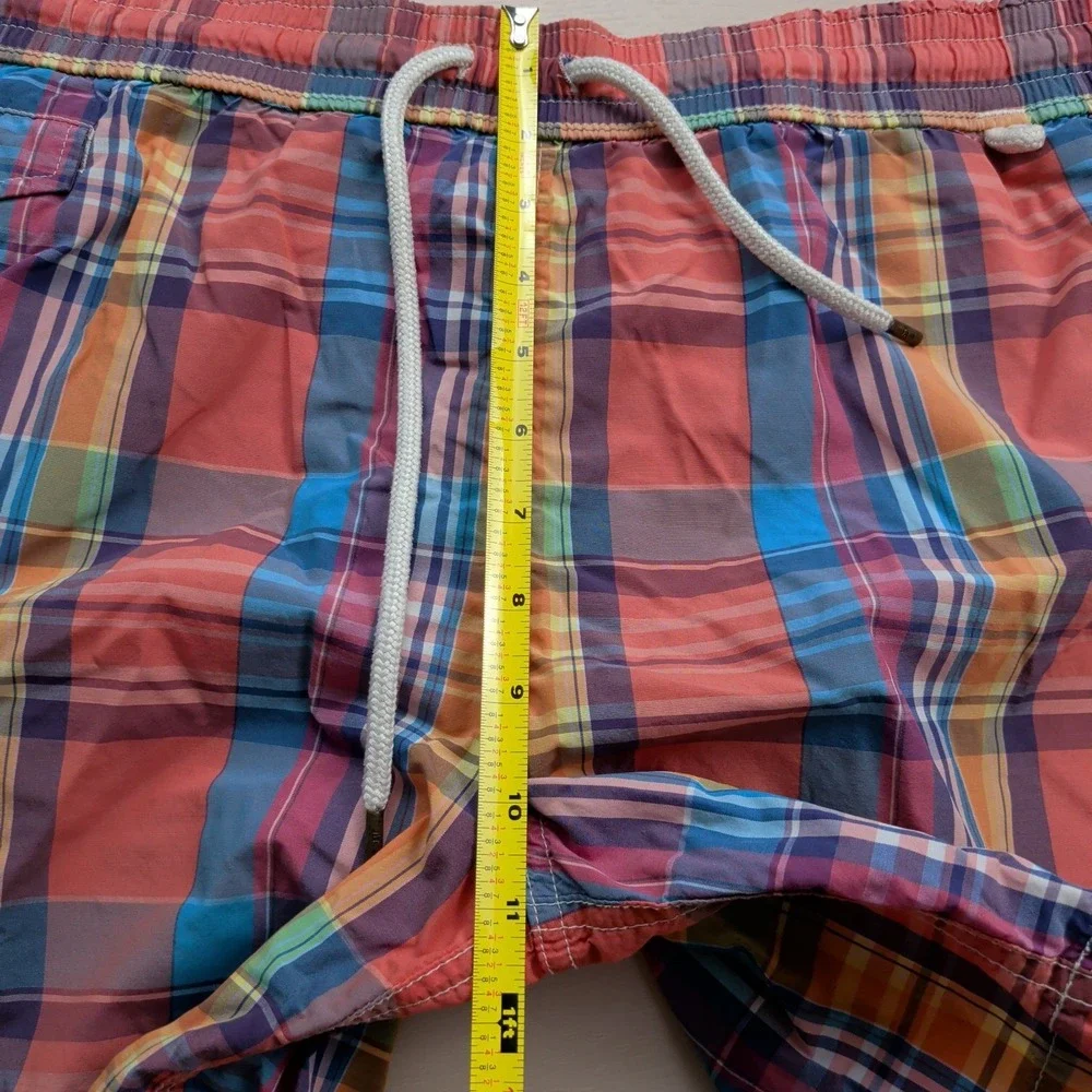 Polo Ralph Lauren Swim Trunks Mens M Multicolor‎ Plaid Mesh Lined Cotton Nylon